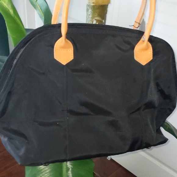 🐎Jordache Black Tote with Tan Handles With Horse Charm - Picture 9 of 10